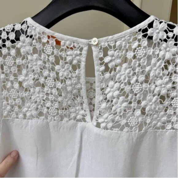 Tory Burch Floral Cut-Out Linen/Cotton Shift Dress in Size Medium - Picture 10 of 10